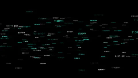 Binary numbers digits scrolling Background Animation Stock Footage 339552275