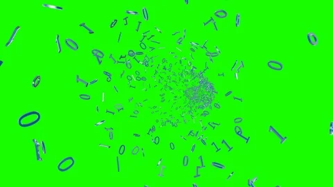 Binary Numbers flying towards the screen Green Screen Chromakey Stock Footage 117978708