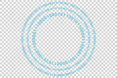 Binary numbers forming circles Illustrazione stock