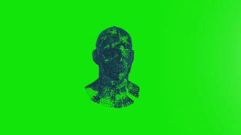 Binary numbers forming human head, illustrating Artificial Intelligence, Green S 動画素材 330537315
