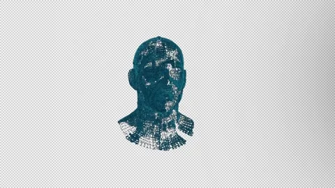 Binary numbers forming human head, illustrating Artificial Intelligence, Alpha C Stock Footage 333134440