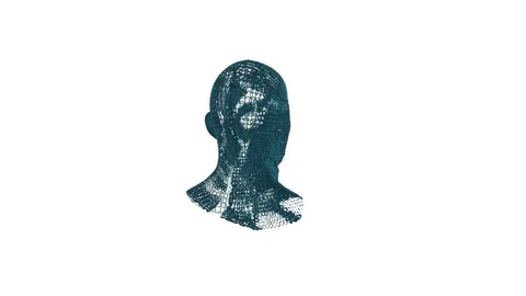 Binary numbers human head, illustrating Artificial Intelligence, against whi Stock Footage 344366240