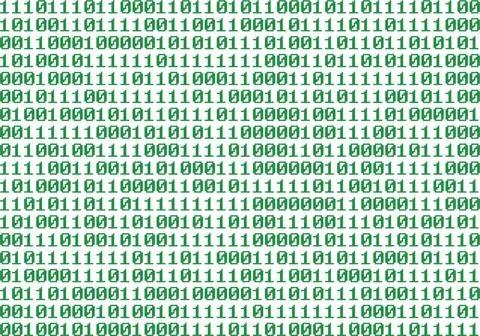 Binary numbers isolated over white Numeric binary sequence of 0 and 1 digi... Foto stock