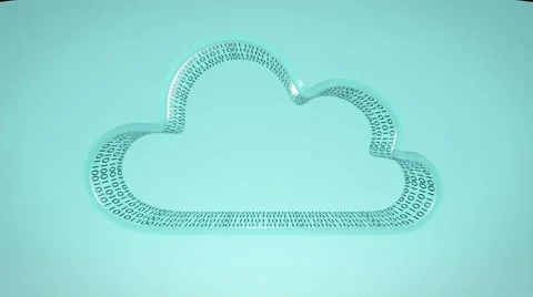 Binary numbers moving around a 3D clouds parameter Stock Footage 43307374