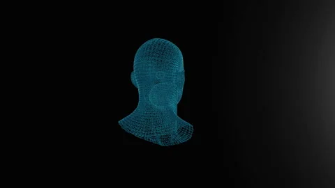 Binary numbers particles forming human head, illustrating Artificial Intelli Stock Footage 334101976