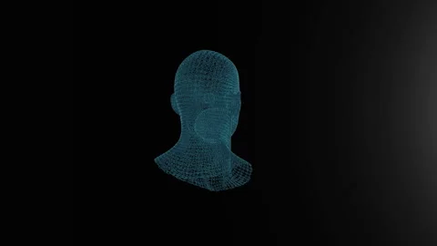 Binary numbers particles human head, illustrating Artificial Intelligence, l Stock Footage 341743263