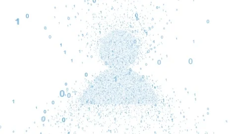 Binary numbers person icon isolated on white Stock Footage 228093990