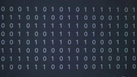 Binary Numbers On A Screen - Low Rez Stock Footage 223426286