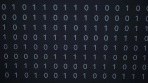 Binary Numbers On A Screen - Low Rez Video stock 223426522