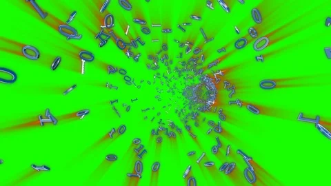 Binary Numbers Shine flying towards the screen Green Screen Chromakey Stock Footage 118062229