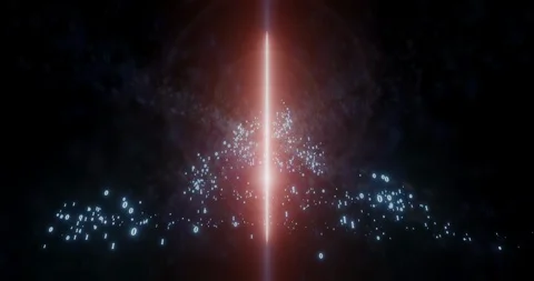 Binary numbers spiraling upwards around glowing light. Stock Footage 128427069