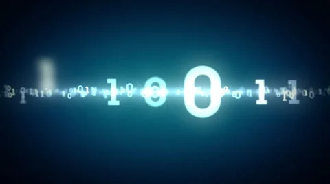 Binary Numbers Tracking Blue Stock Footage 44100171