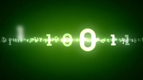 Binary Numbers Tracking Green Video stock 44101673