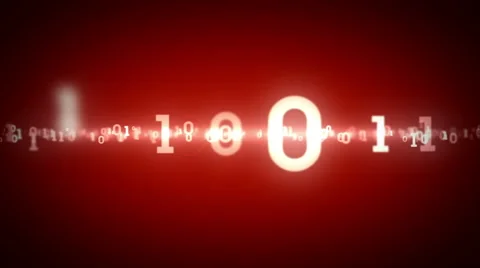 Binary Numbers Tracking Red Stock Footage 44102862