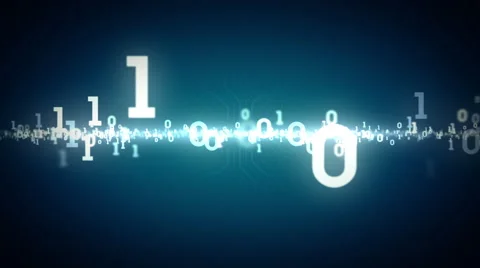 Binary Numbers Zooming Blue Stock Footage 44103651