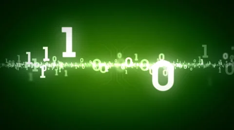 Binary Numbers Zooming Green Stock Footage 44104362