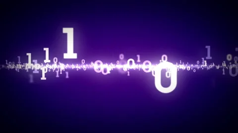 Binary Numbers Zooming Purple Stock Footage 44104792