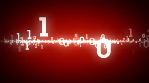 Binary Numbers Zooming Red Stock Footage 44105407