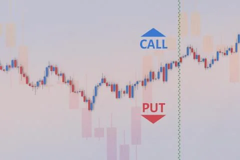 Binary option chart with stock bars. 3D illustration Stockillustratie
