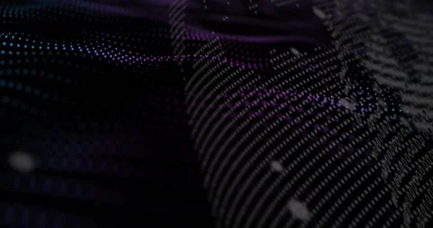 On binary overlay appearing, wavy glowing mesh evolving, folding into striped Stock Footage 332290346