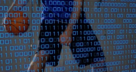 Binary overlay guiding basketball player performing behind-back dribble in Stock Footage 314348756