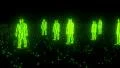 Binary people computer team glowing data 0 1 green HD Footage