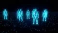 Binary people computer team glowing data 0 1 4K 4k or 4k+ Resolution