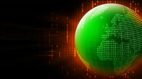 Binary planet with programming code in the background Stock Footage 305823