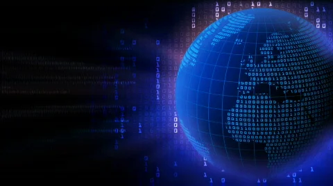 Binary planet with a programming code in the background Stock Footage 306147