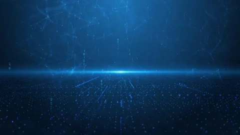 Binary Plexus Grid Over Dotted Data Floor Stock Footage 314362424