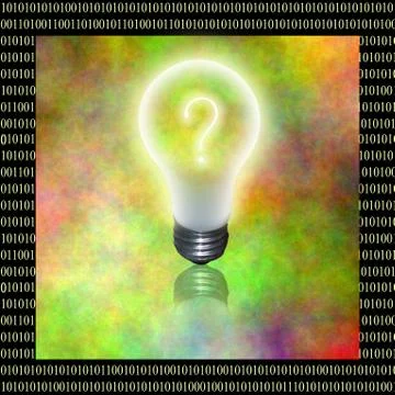 Binary question bulb Illustrazione stock