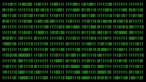 Binary randomly generated numbers graphic background green Video stock 72255880
