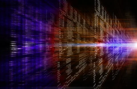 Binary red and purple computer code Stock Illustration
