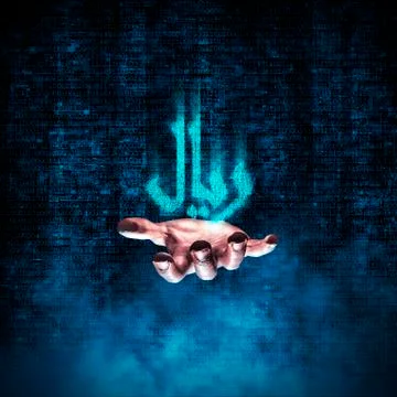 Binary riyal hand Illustrazione stock