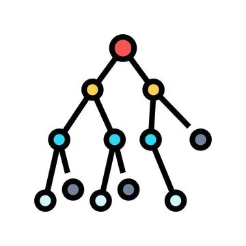 Binary search algorithm color icon vector illustration Stockillustratie
