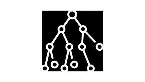 Binary search algorithm glyph icon animation 스톡 동영상 326150686