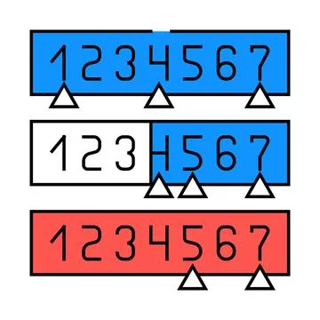 Binary search algorithm icon color illustration イラスト素材