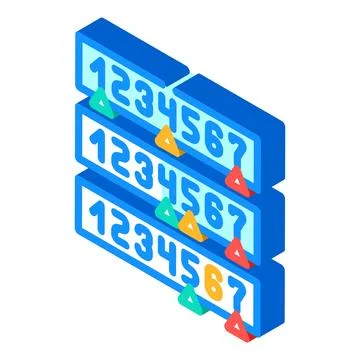 Binary search algorithm isometric icon vector illustration Illustrazione stock