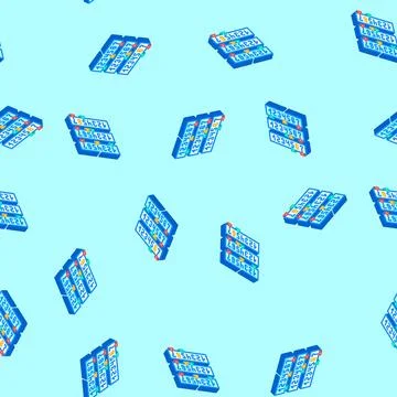 Binary search algorithm isometric icon seamless pattern Stock Illustration