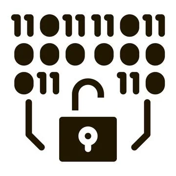 Binary security code icon Vector Glyph Illustration Stock Illustration