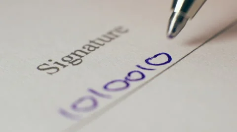 Binary Signature Close Up Stock Footage 43219791