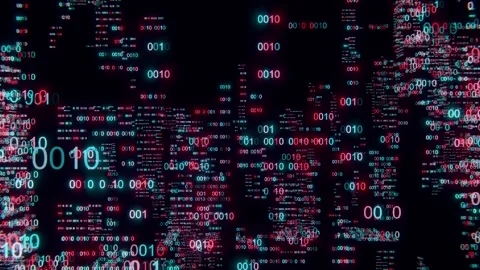 Binary Skyline the Digital Pulse of the City Loop Animated Video stock 312748519