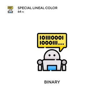 Binary Special lineal color icon. Illustration symbol design template for web Stockillustratie