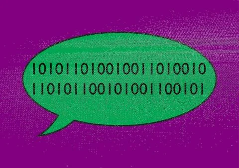 Binary Speech Bubble Illustrazione stock