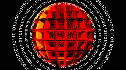 Binary Sphere background Stock Footage 52105141