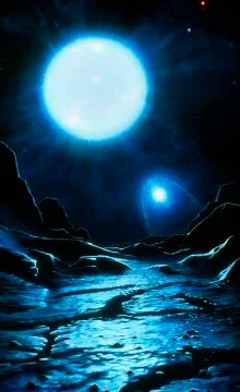 Binary star system Stock Illustration