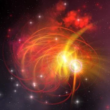 Binary star system Stock Illustration