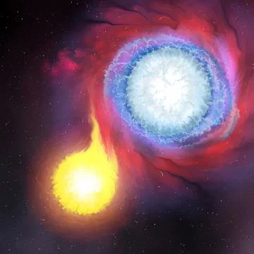A binary star system. イラスト素材