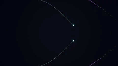 Binary Star System Orbiting in Space. Stock Footage 329289452
