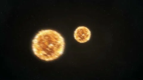 Binary Stars Orbiting Fast - Orange Stock Footage 140635971